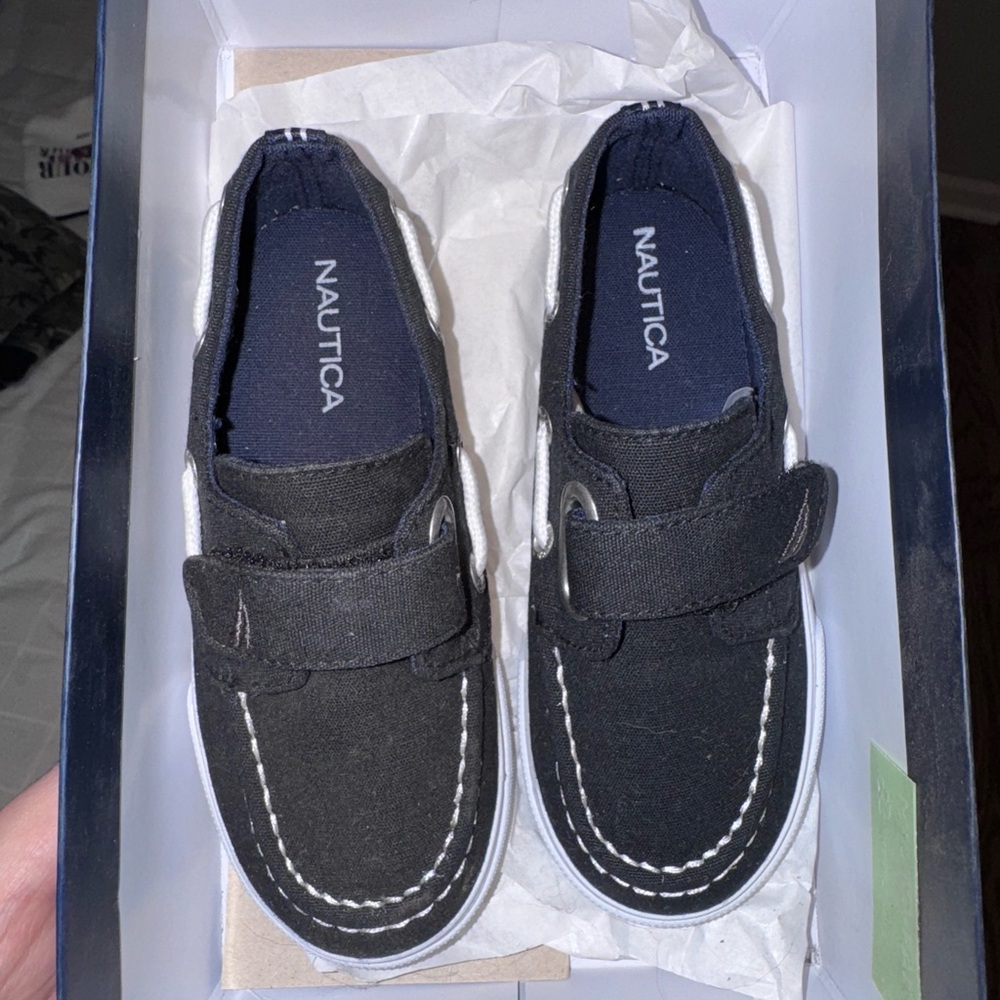 Nautica Kids Black Sneakers with White Trim